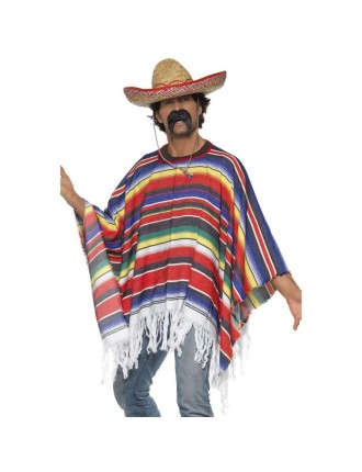 Value Edition PONCHO Serape Adulte - Taille Unique - Multicolore