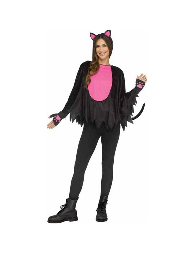 Value Edition Kit Adulte Poncho Pretty Kitty - Noir/Rose