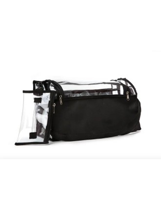 Value Edition Grand sac de maquillage professionnel en PVC transparent avec poignées et pochette en tissu détachable