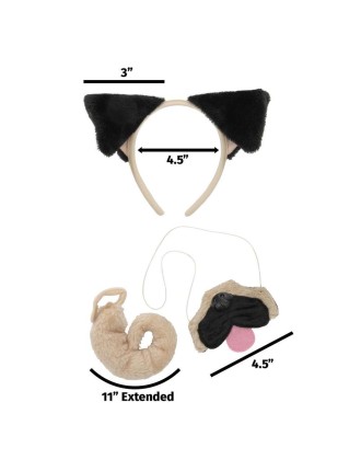 Value Edition Kit de Pug avec bandeau oreilles, nez et queue