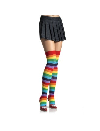 Value Edition Lycra Acrylic Rainbow Thigh Hi_One Size_Multicolor