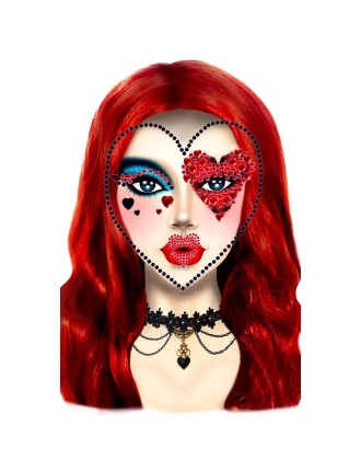 Value Edition Red Queen Bijoux Visage Autocollant Adhésif