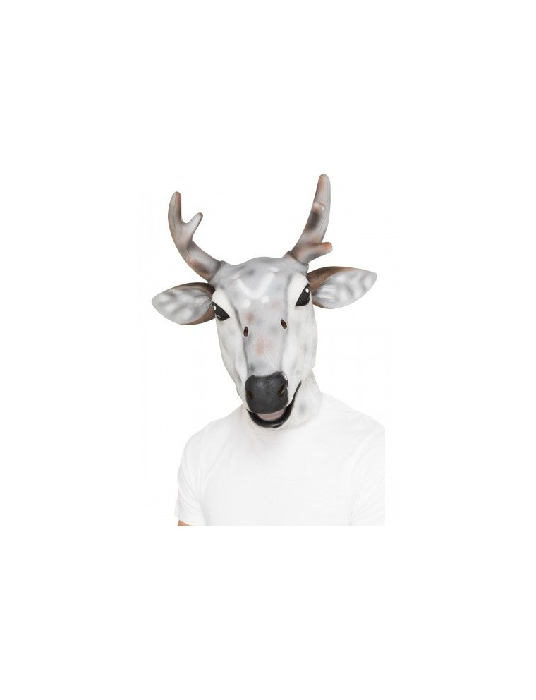 Value Edition Reindeer stag latex mask_White