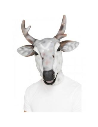 Value Edition Reindeer stag latex mask_White