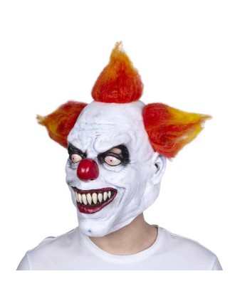 Value Edition Masque Clown effrayant latex cheveux orange