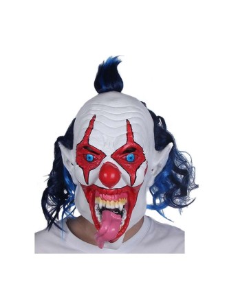 Value Edition Masque de clown effrayant avec langue et cheveux