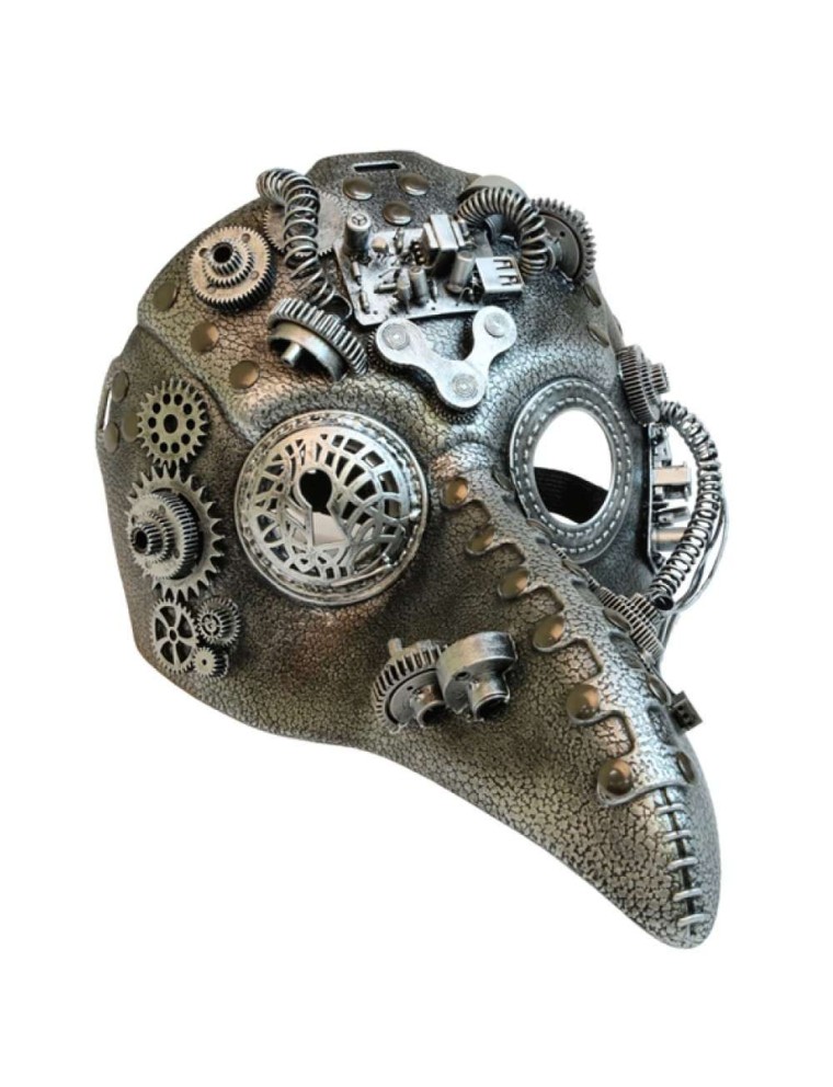 Value Edition Masque steampunk oiseau avec engrenages - Argent