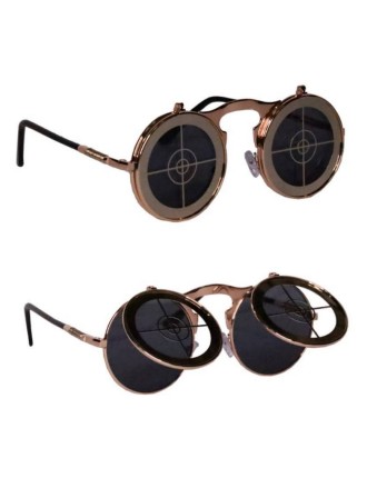 Value Edition Lunettes de soleil Flip-up Steampunk Or Target- Lunettes rondes