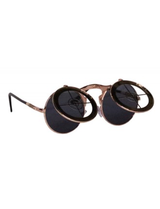 Value Edition Lunettes de soleil Flip-up Steampunk Or Target- Lunettes rondes