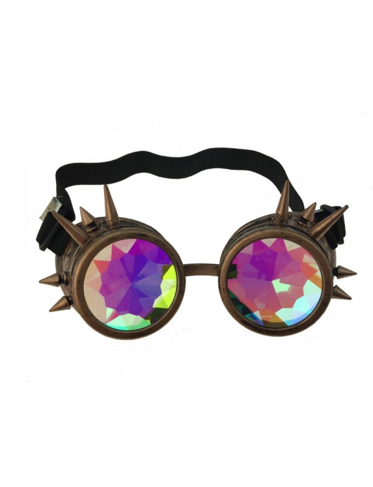 Value Edition Lunettes Steampunk cuivres avec clous kaleidoscopes