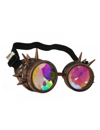 Value Edition Lunettes Steampunk cuivres avec clous kaleidoscopes