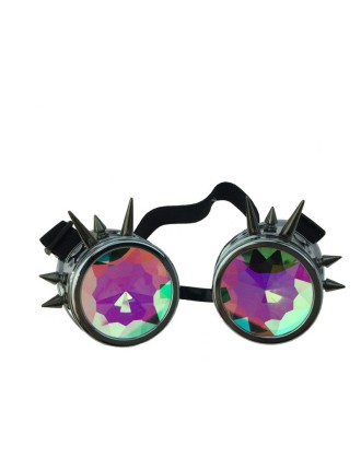 Value Edition Lunettes Steampunk Cloutées Grises Kaleidescope