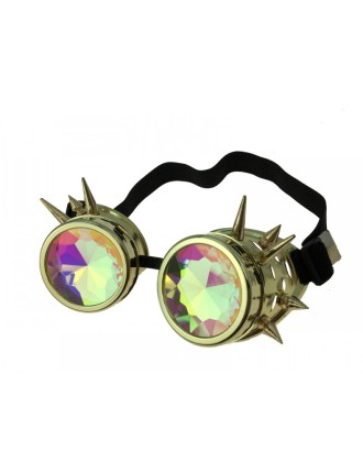 Value Edition Lunettes Steampunk or avec clous kaleidoscopes