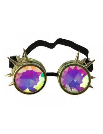 Value Edition Lunettes Steampunk or avec clous kaleidoscopes