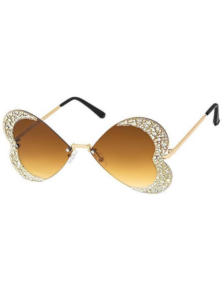 Value Edition Lunettes de soleil avec verres en forme de cœur et strass transparents - Assortis