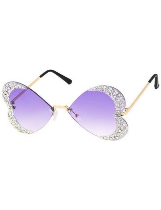 Value Edition Lunettes de soleil avec verres en forme de cœur et strass transparents - Assortis