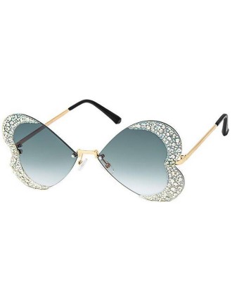 Value Edition Lunettes de soleil avec verres en forme de cœur et strass transparents - Assortis