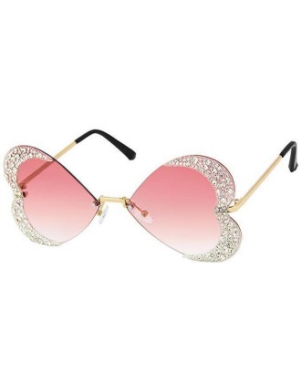 Value Edition Lunettes de soleil avec verres en forme de cœur et strass transparents - Assortis