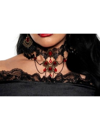 Value Edition Collier ras du cou en forme de larme avec perles en forme de larme rouge