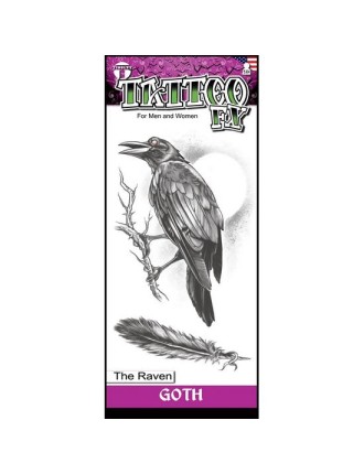 Value Edition Tatouage Temporaire Oiseau Corbeau- Gothique