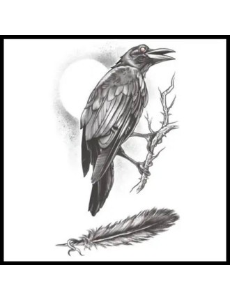 Value Edition Tatouage Temporaire Oiseau Corbeau- Gothique