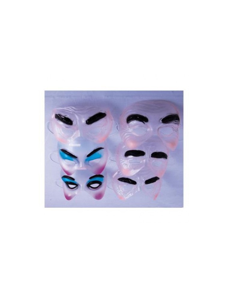 Value Edition Masques Transparentes - Demi Visage  (6 Assorti)