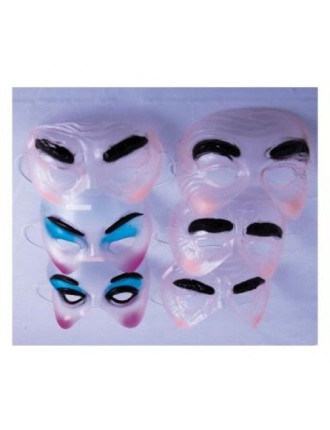 Value Edition Masques Transparentes - Demi Visage  (6 Assorti)