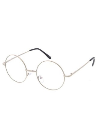 Value Edition Lunettes d'ordinateur unisexes à monture ronde moyenne en métal, verres transparents filtrant la lumière bleue, as