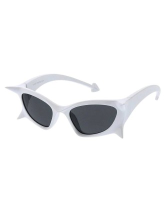 Value Edition Lunettes en plastique moyen Cat Eye futuriste Spikey- Assorti