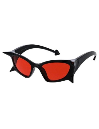 Value Edition Lunettes en plastique moyen Cat Eye futuriste Spikey- Assorti