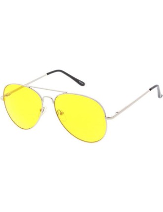 Value Edition Lunettes Aviator Metal Spring Temples Jaunes