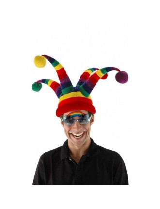 Value Edition Chapeau de bouffon loufoque (arc-en-ciel) Multicolore