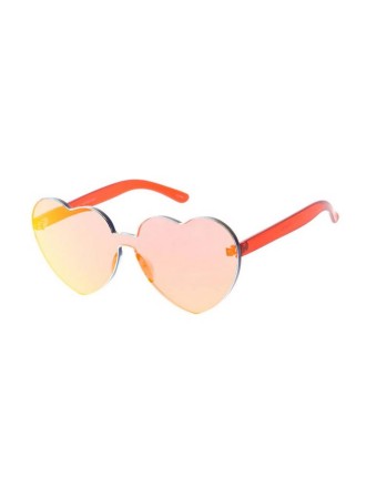 Value Edition Bloc de couleur coeur en plastique pour femmes avec lentilles miroir de couleur assorties