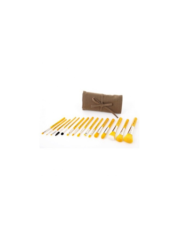 Value Edition BDELLIUM Yellow Bambu Complete - Ensemble de 15 pinceaux - trousse roll-up