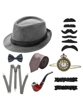 Value Edition Kit d'accessoires pour hommes des années 1920 - 8 pièces