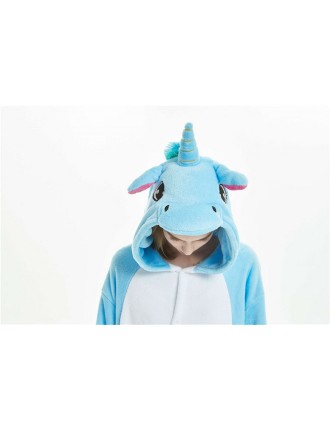 Value Edition Costume de licorne bleue onesie pour adulte