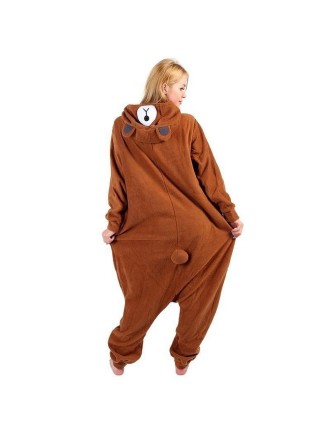 Value Edition Costume d'ours brun onesie pour adulte