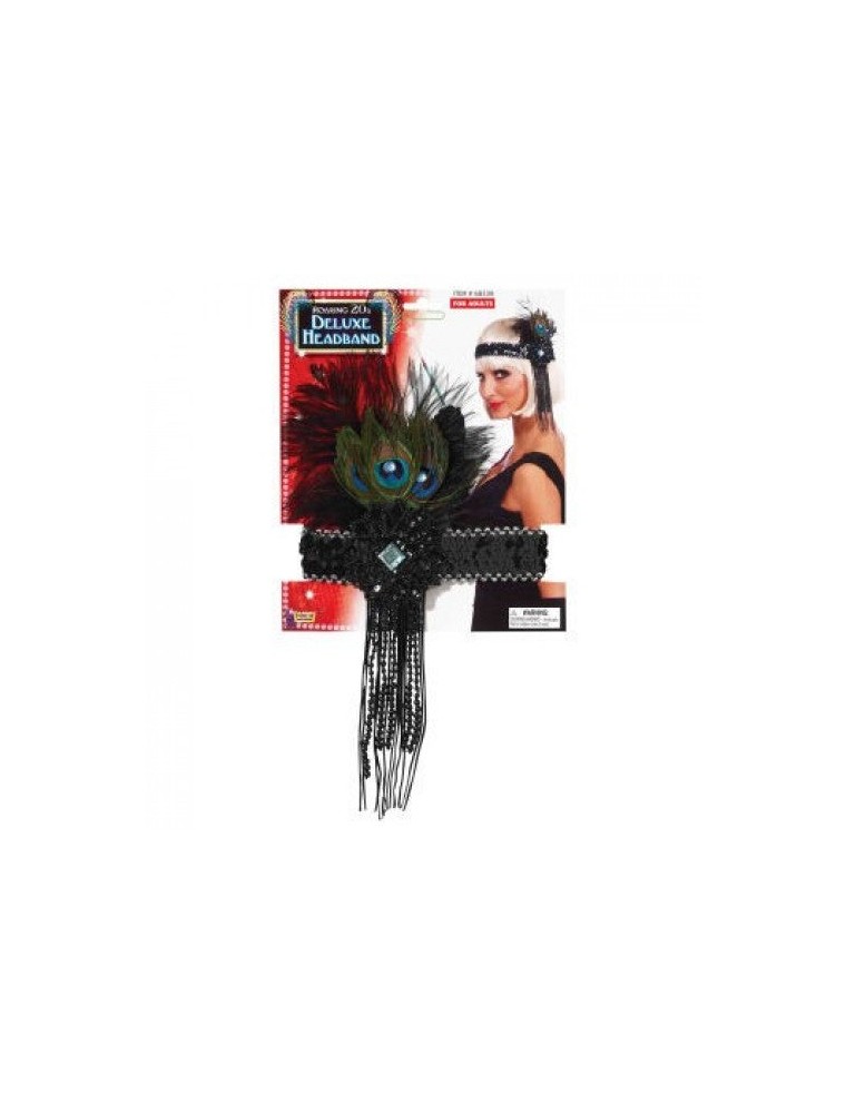 Value Edition Bandeau FLAPPER noir avec plumes