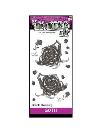 Value Edition Roses Noires Tatouage Temporaire Gothique - Tinsley Transfers