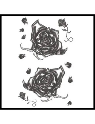 Value Edition Roses Noires Tatouage Temporaire Gothique - Tinsley Transfers