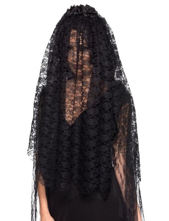 Value Edition Voile noir de veuve- Black Widow Veil with Flowers