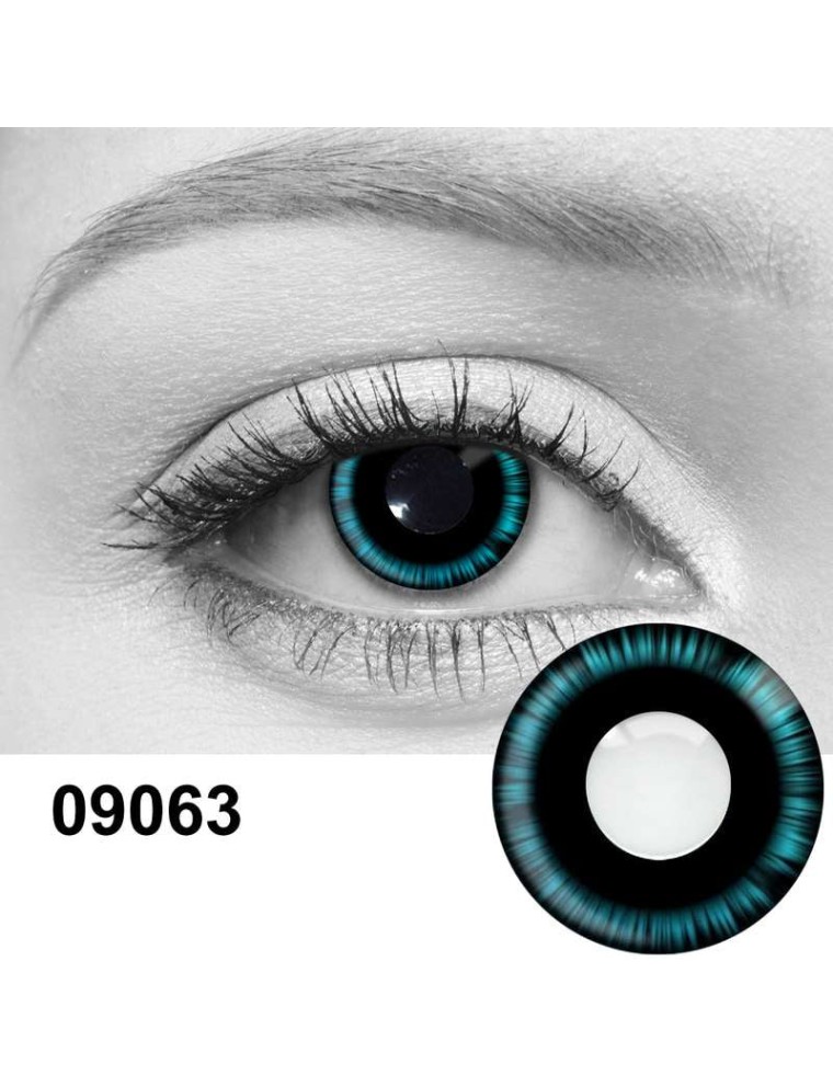 Value Edition Lentilles de contact cosplay Blue Manga - bleues et noires