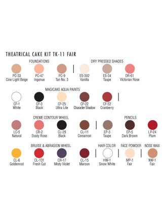 Value Edition Kits de maquillage théâtral pour étudiants BEN NYE : Kit professionnel théâtral - Cake