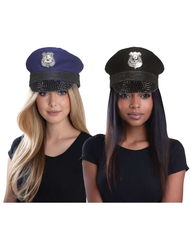 Value Edition Chapeau de police bling adulte