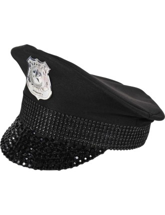 Value Edition Chapeau de police bling adulte