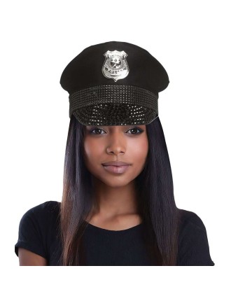 Value Edition Chapeau de police bling adulte