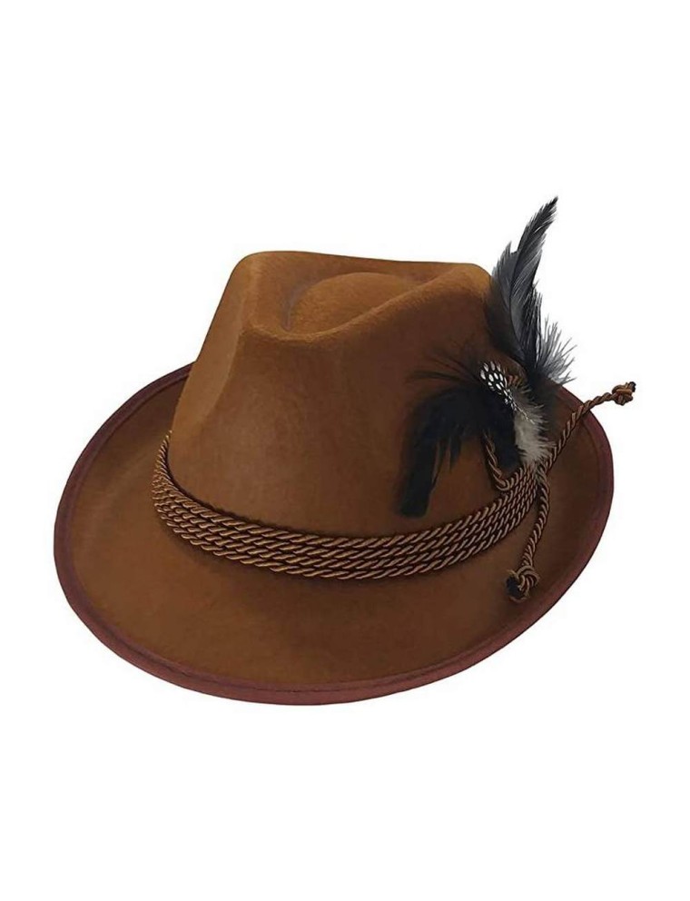 Value Edition Chapeau bavarois brun avec plumes