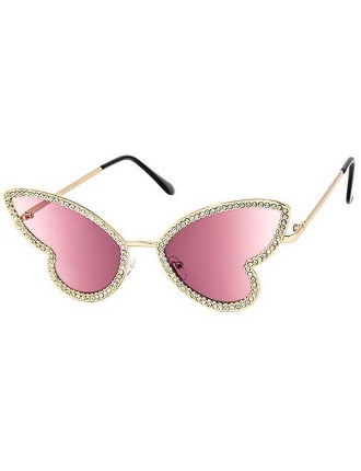 Value Edition Lunettes de soleil forme papillon avec strass - Assorties