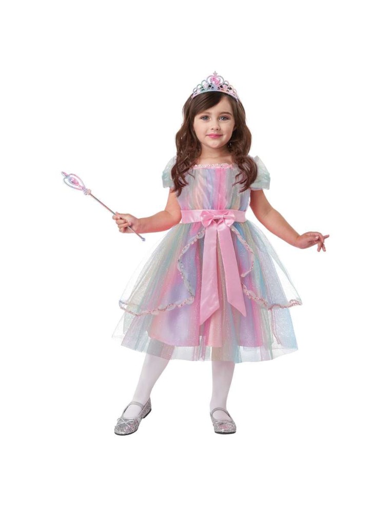 Value Edition Costume de princesse arc-en-ciel coloré pour tout-petit