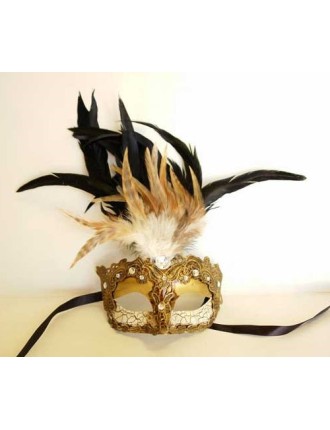 Value Edition Masque crépitant avec plumes et dentelle 3A